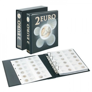 Lindner PUBLICA album for 2 Euro coins with slipcase