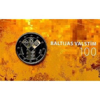 Euromince mince 2 Euro Lotyšsko 2018 - 100 rokov nezávislosti pobal...