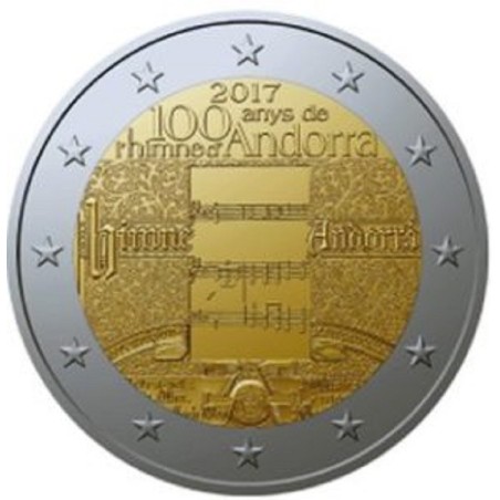 eurocoin eurocoins 2 Euro Andorra 2017 - 100 years of the anthem (UNC)