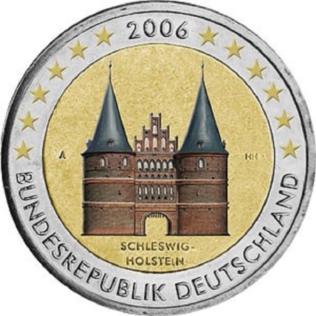 Euromince mince 2 Euro Nemecko \\"G\\" 2006 - Holstentor v Lübecku ...