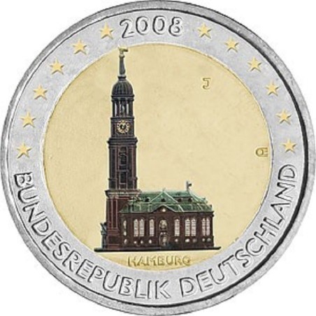 euroerme érme 2 Euro Németország \\"D\\" 2008 - Hamburg: Szent Mihá...