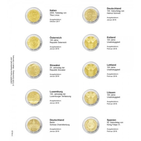 eurocoin eurocoins Lindner pages into album of 2 Euro coins 2017 (O...