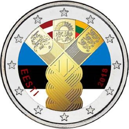 Euromince mince 2 Euro Estónsko 2018 - 100 rokov nezávislosti pobal...