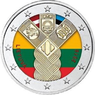 Euromince mince 2 Euro Litva 2018 - 100 rokov nezávislosti pobaltsk...