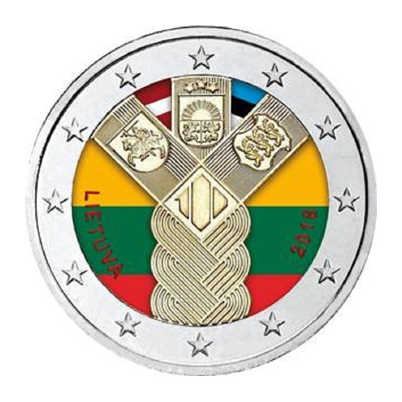 Euromince mince 2 Euro Litva 2018 - 100 rokov nezávislosti pobaltsk...