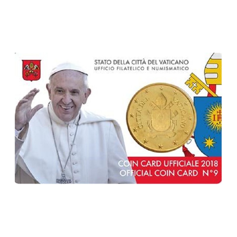 eurocoin eurocoins 50 cent Vatican 2018 official coin card No. 9 (BU)