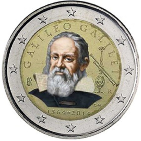 euroerme érme 2 Euro Olaszország 2014 - Galileo Galilei születéséne...