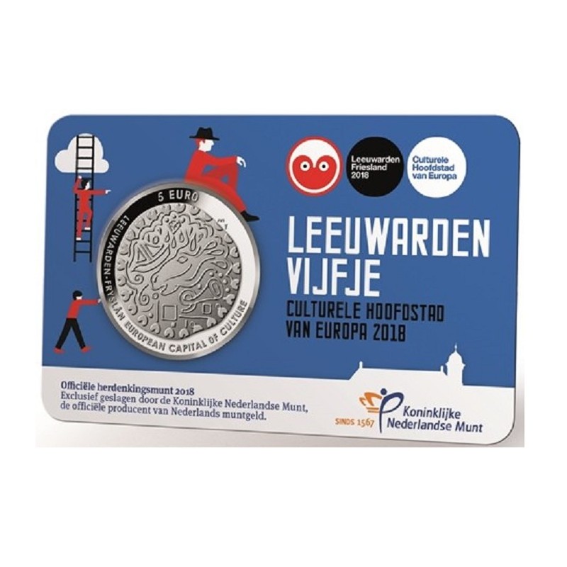 Euromince mince 5 Euro Holandsko 2018 - Leeuwarden (UNC)