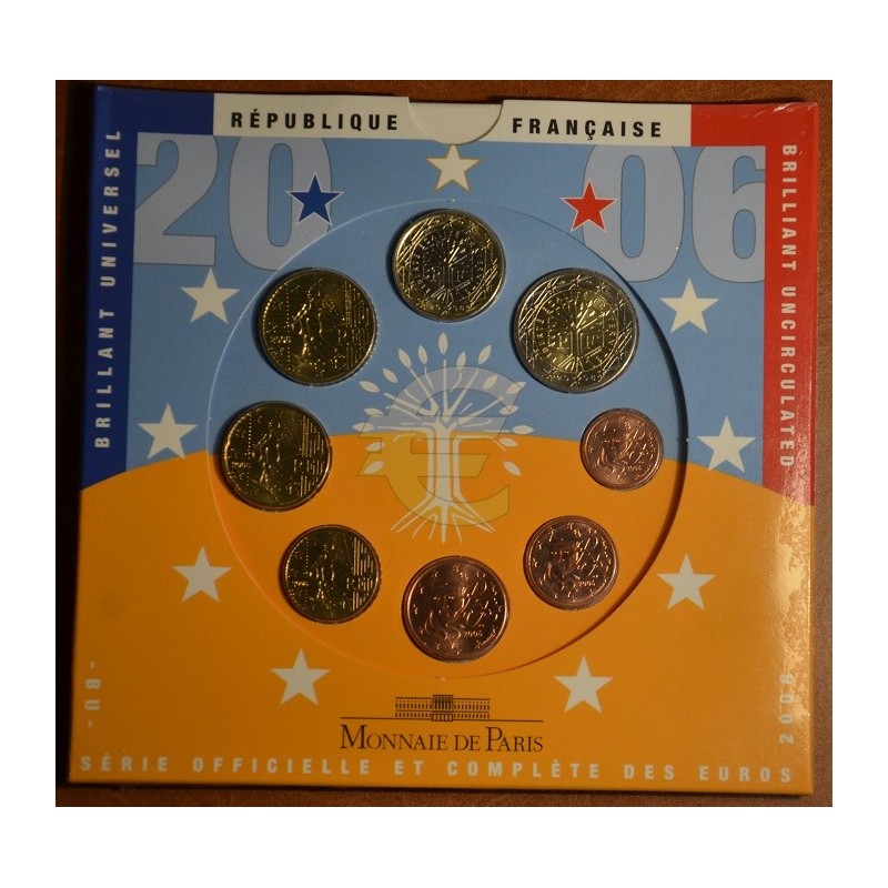euroerme érme Franciaország 2006 - 8 részes forgalmi sor (BU)