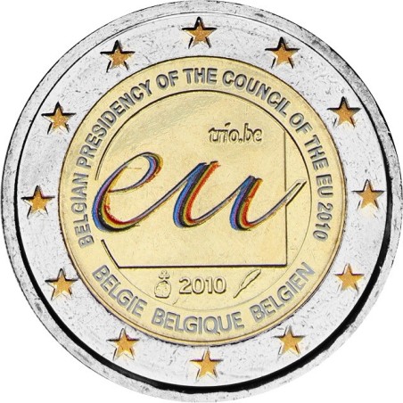 Euromince mince 2 Euro Belgicko 2010 - Belgické predsedníctvo EÚ (U...