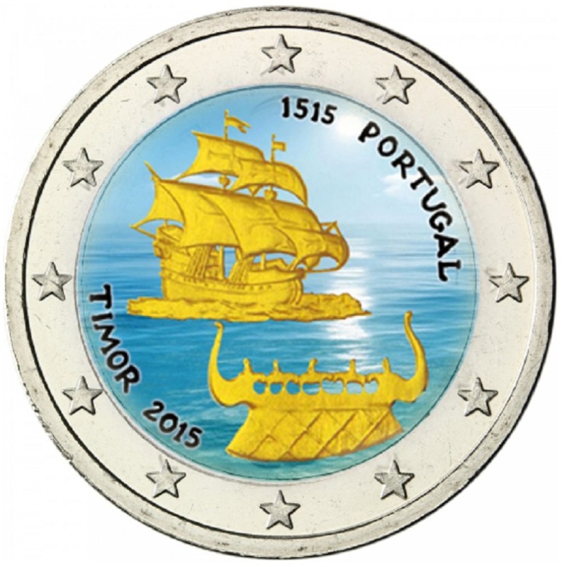 eurocoin eurocoins 2 Euro Portugal 2015 - 500 years the Timor IV. (...