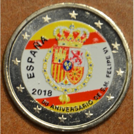 euroerme érme 2 Euro Spanyolország 2018 - VI. Fülöp (színezett UNC)