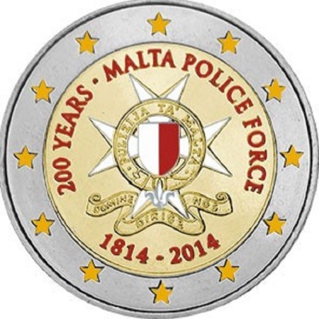 eurocoin eurocoins 2 Euro Malta - 200 years Malta Police Force (col...