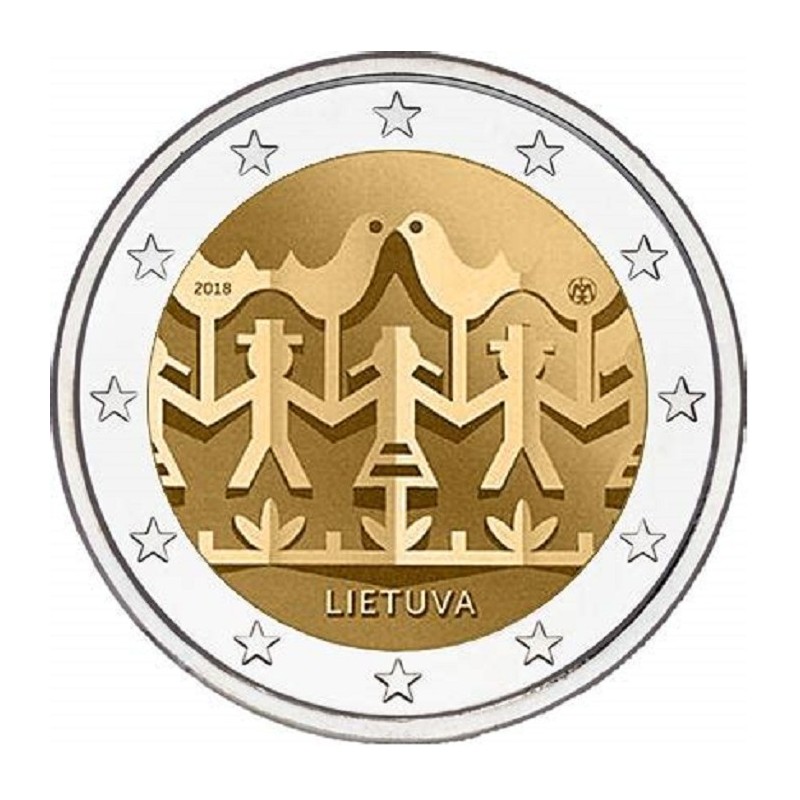 eurocoin eurocoins Damaged 2 Euro Lithuania 2018 - Lithuanian Song ...