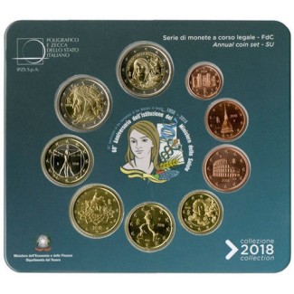 Euromince mince Taliansko 2018 sada s pamätnou 2 Euro mincou (BU)