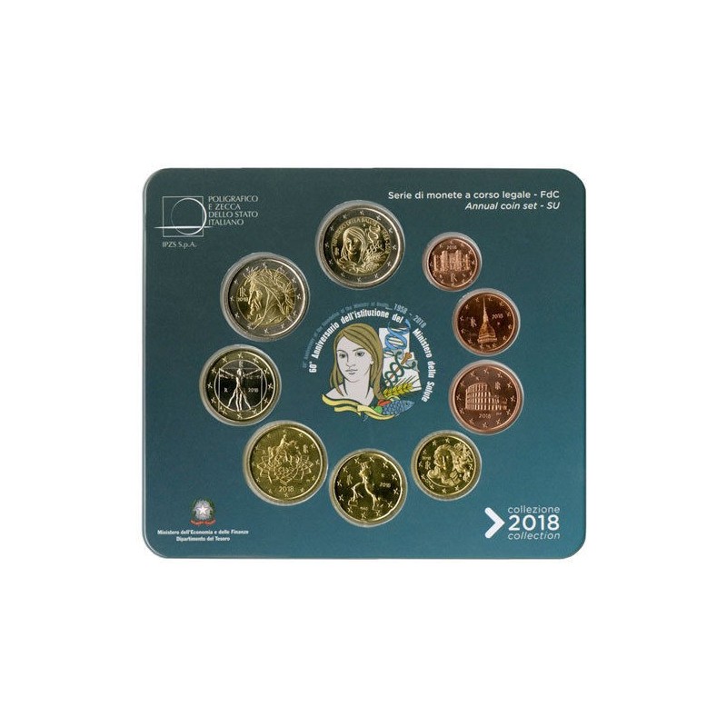 eurocoin eurocoins Italy 2018 official set with commemorative 2 Eur...