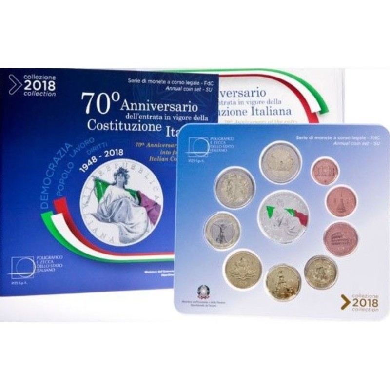 euroerme érme Olaszország 2018-as forgalmi sor 2 Euro és 5 Euro eml...