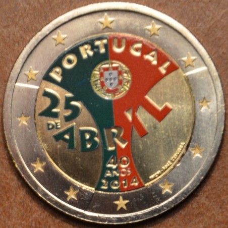 euroerme érme 2 Euro Portugália 2014 - Rózsaszín forradalom (színez...
