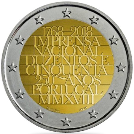 Euromince mince 2 Euro Portugalsko 2018 - 250 rokov mincovne INCM (...