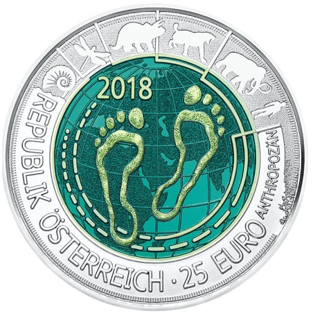 Euromince mince 25 Euro Rakúsko 2018 - strieborná niobium minca Ant...