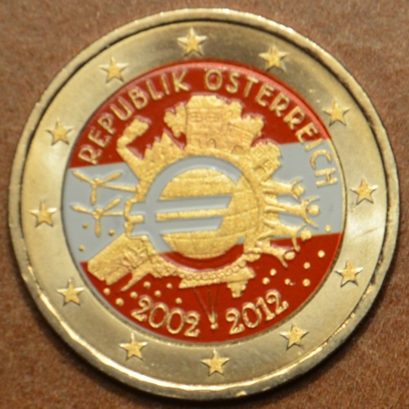 Euromince mince 2 Euro Rakúsko 2012 - 10. výročia vzniku Eura III. ...