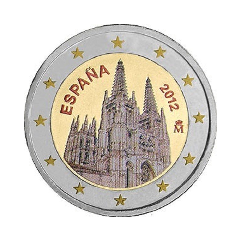 Euromince mince 2 Euro Španielsko 2012 - Katedrála v Burgose (fareb...