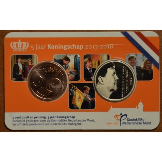 euroerme érme 5 cent Hollandia 2018 - 5 jaar koningschap (BU)