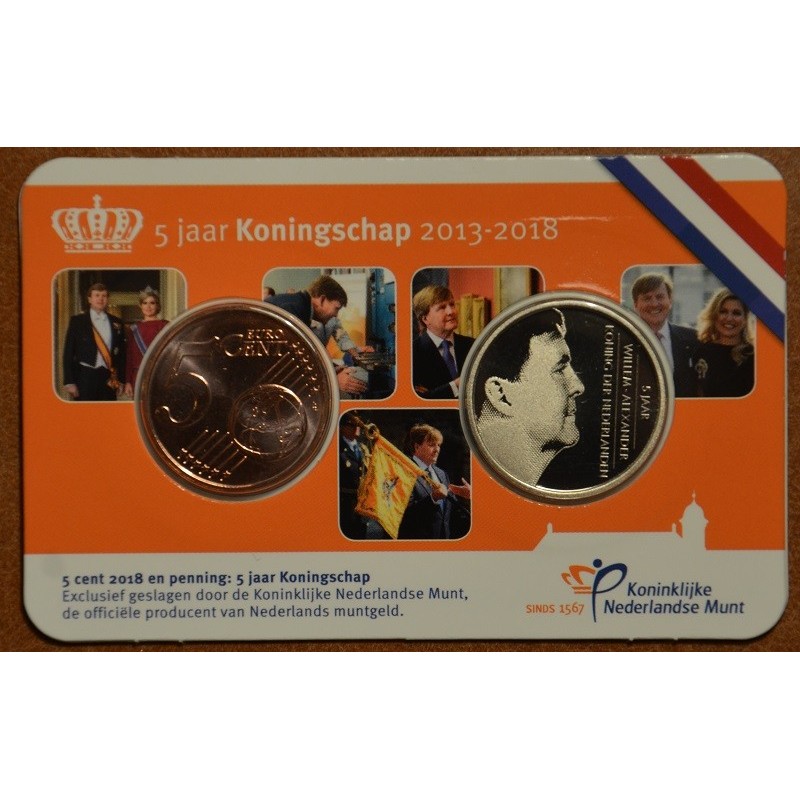 eurocoin eurocoins 5 cent Netherlands 2018 - 5 jaar koningschap (BU)
