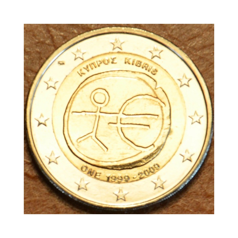 euroerme érme 2 Euro Ciprus 2009 - 10 éves az Európai Monetáris Uni...