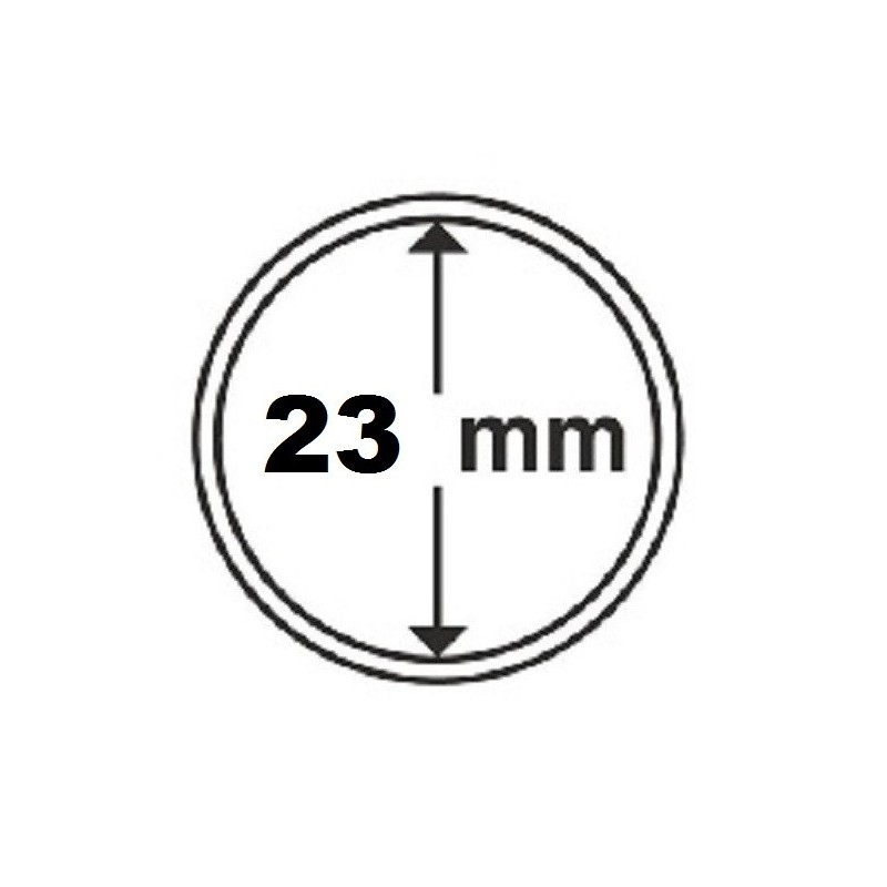 euroerme érme 23 mm Leuchtturm kapszula 1 euro érmére (10 db)
