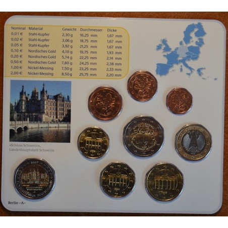 Euromince mince Nemecko 2007 \\"A\\" sada 9 euromincí (BU)