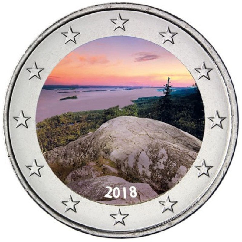 euroerme érme 2 Euro Finnország 2018 - Koli nemzeti park (színezett...