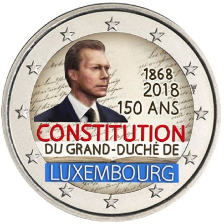 Euromince mince 2 Euro Luxembursko 2018 - 150. výročie ústavy (fare...