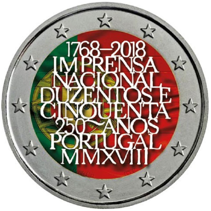 eurocoin eurocoins 2 Euro Portugal 2018 - 250 years of mint INCM (c...