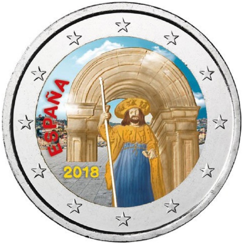 Euromince mince 2 Euro Španielsko 2018 - Santiago de Compostela (fa...