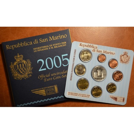 eurocoin eurocoins San Marino 2005 official set with 5 Euro Ag coin...