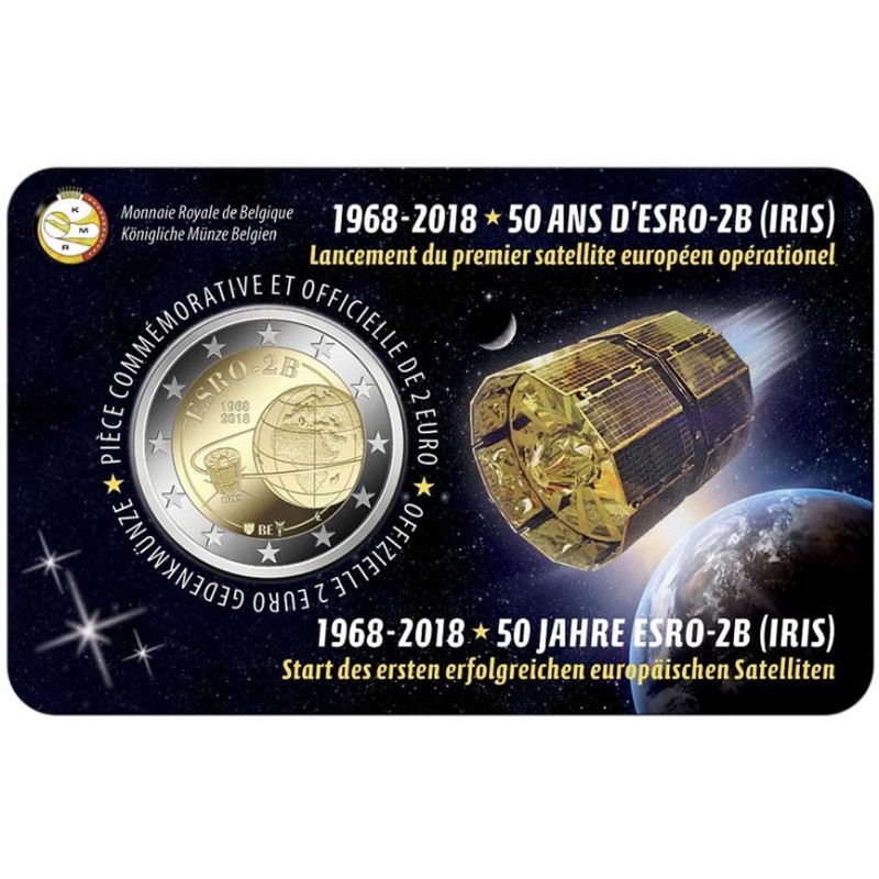 eurocoin eurocoins 2 Euro Belgium 2018 - 50 years of satelite ESRO-...