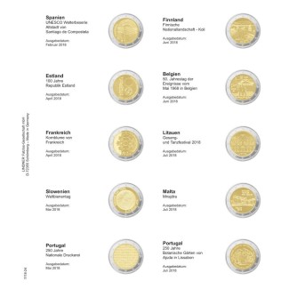 Euromince mince Strana 24. do Lindner albumu na 2 Euro mince (Febru...