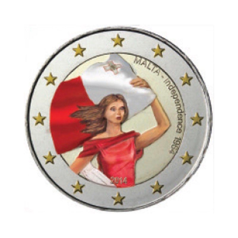 Euromince mince 2 Euro Malta 2014 - Nezávislosť 1964 (farebná UNC)