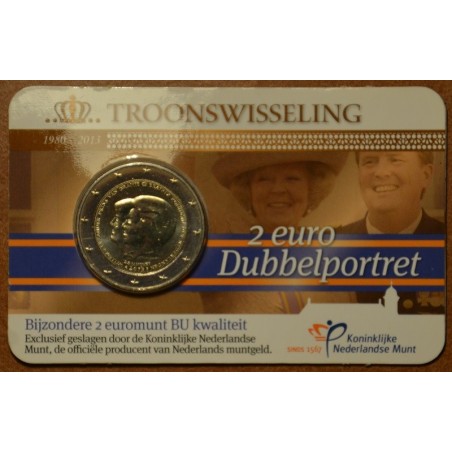 euroerme érme 2 Euro Hollandia 2013 - Dupla portré (BU kártya)