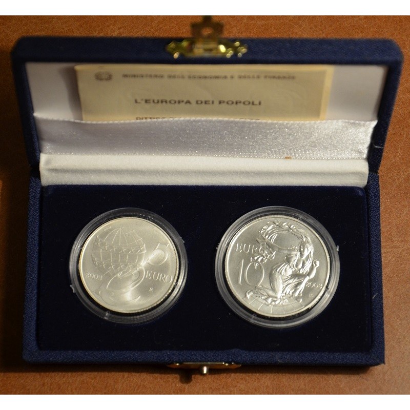 eurocoin eurocoins 5 + 10 Euro Italy 2003 - L'Europa dei Popoli (BU)