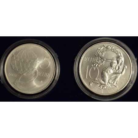 eurocoin eurocoins 5 + 10 Euro Italy 2003 - L'Europa dei Popoli (BU)