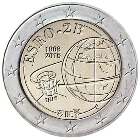 Euromince mince 2 Euro Belgicko 2018 - 50. výročie satelitu ESRO-2B...