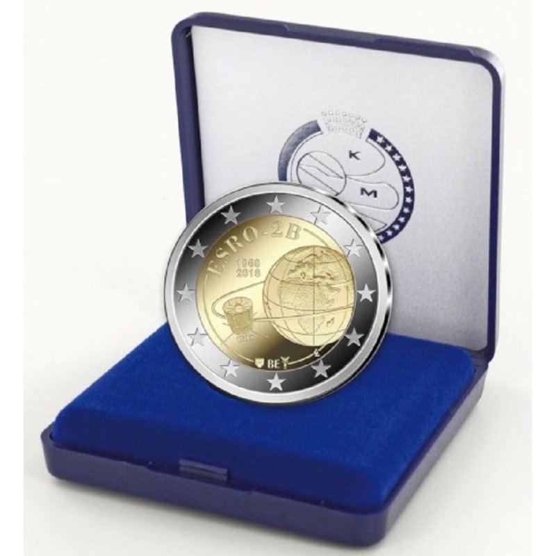 Euromince mince 2 Euro Belgicko 2018 - 50. výročie satelitu ESRO-2B...