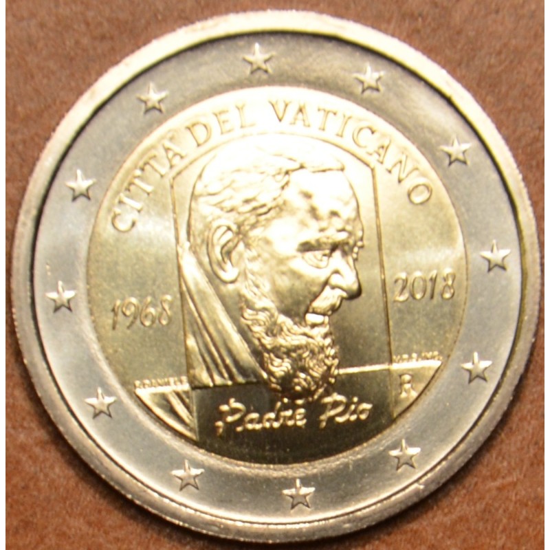 Euromince mince 2 Euro Vatikán 2018 - Páter Pio (UNC bez foldra)