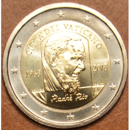 Euromince mince 2 Euro Vatikán 2018 - Páter Pio (UNC bez foldra)