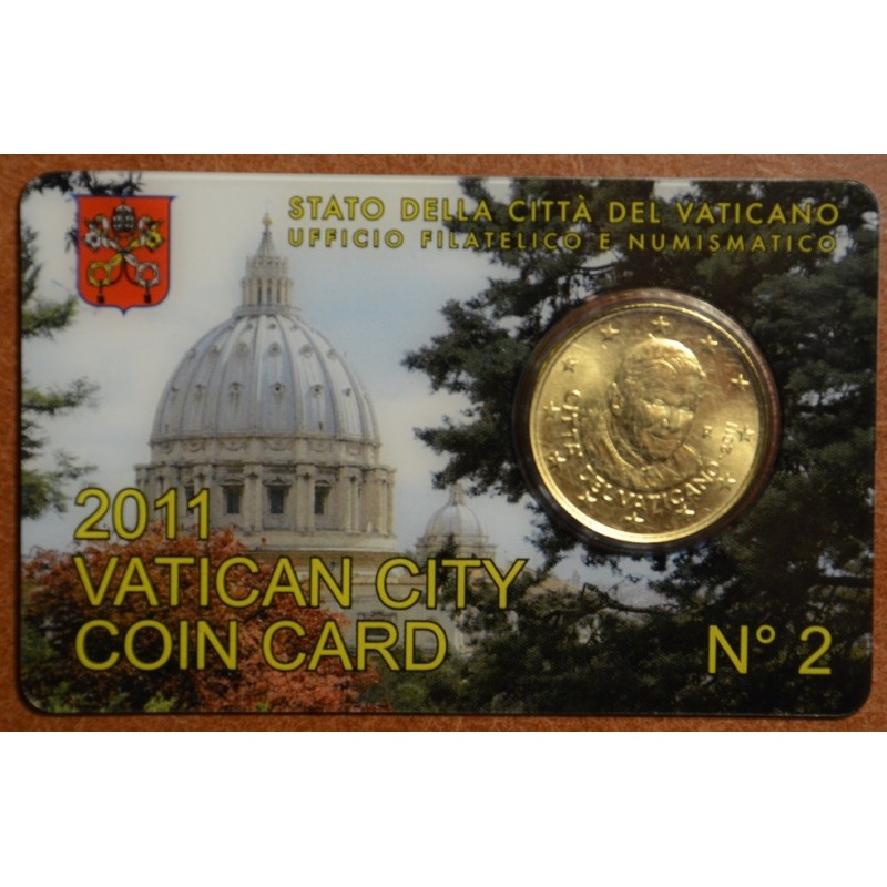 eurocoin eurocoins 50 cent Vatican 2011 official coin card No. 2 (BU)