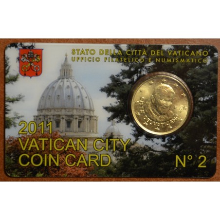 eurocoin eurocoins 50 cent Vatican 2011 official coin card No. 2 (BU)