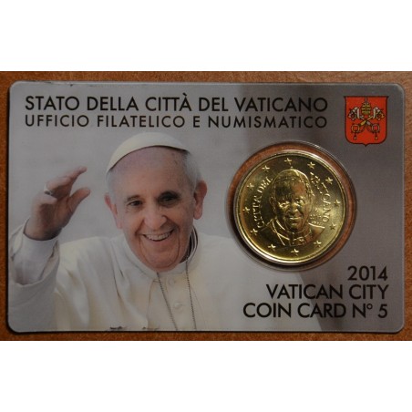 eurocoin eurocoins 50 cent Vatican 2014 official coin card No. 5 (BU)