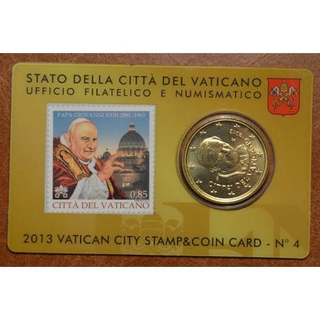 euroerme érme 50 cent Vatikán 2013 hivatalos bélyeg és érmekártya N...